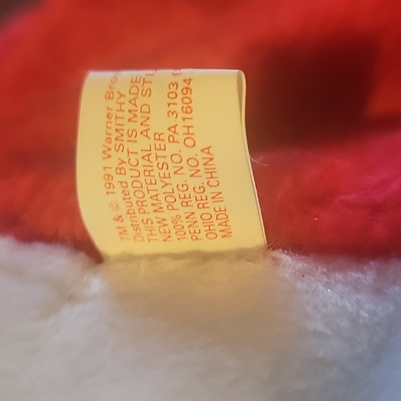 Vtg 91 BUGS BUNNY Warner Looney Tunes Stuffed 3D Christmas Stocking Big 30" - Picture 4 of 4